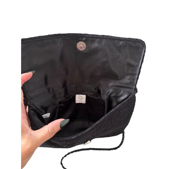 NINA Black Lace Cocktail Shoulder Bag Clutch - Picture 9 of 9